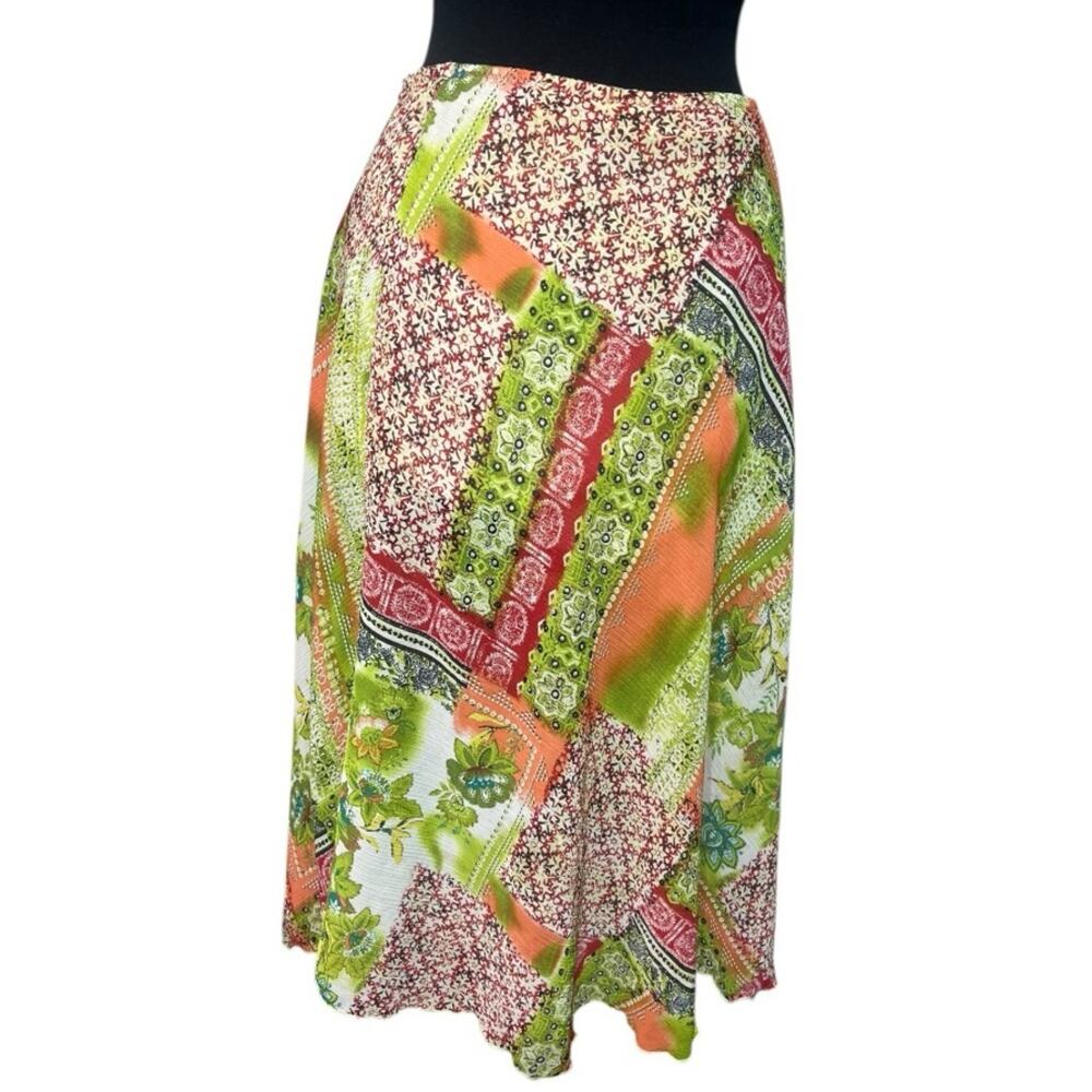 Vtg 90s Fairy Grunge Goblincore Metallic Boho Cottagecore Flowy Midi Skirt LP